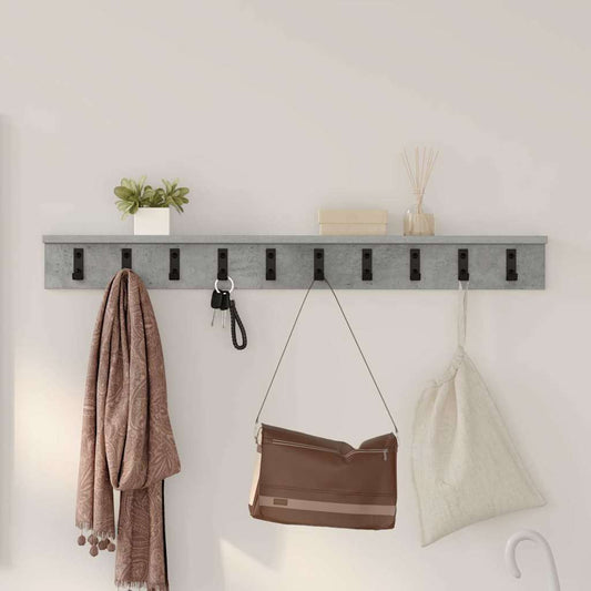 Porte-manteau mural Gris béton 100 x 10.5 x 10.5 cm