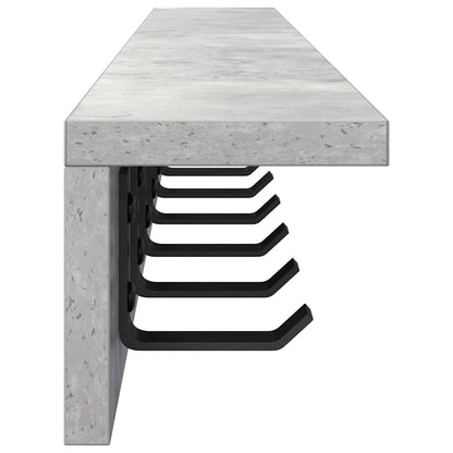 Porte-manteau mural Gris béton 100 x 10.5 x 10.5 cm
