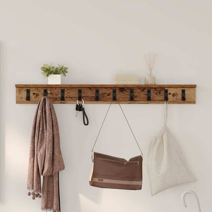 Porte-manteau mural Bois ancien 100 x 10.5 x 10.5 cm