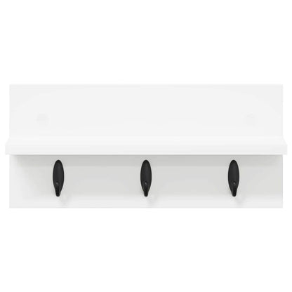 Porte-manteau mural Blanc 40 x 10.5 x 18 cm Bois d'ingénierie