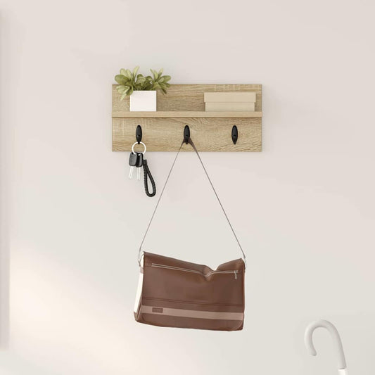 Porte-manteau mural avec étagère Chêne sonoma 40 x 10.5 x 18 cm