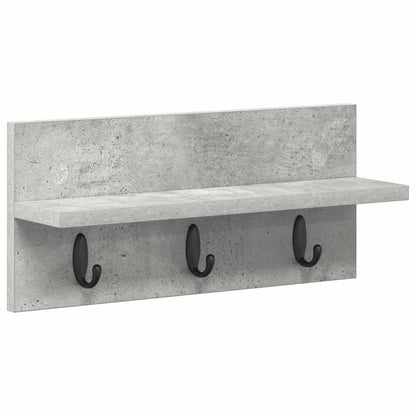 Porte-manteau mural avec étagère Gris béton 40 x 10.5 x 18 cm