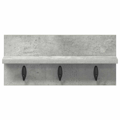 Porte-manteau mural avec étagère Gris béton 40 x 10.5 x 18 cm