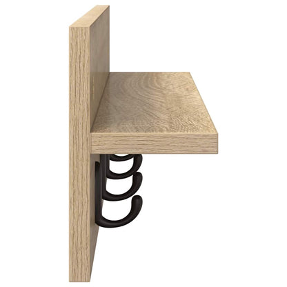 Porte-manteau mural avec étagère Chêne sonoma 60 x 10.5 x 18 cm