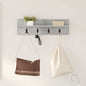 Porte-manteau mural avec étagère Gris béton 60 x 10.5 x 18 cm