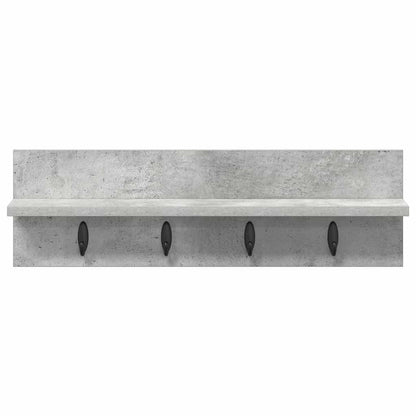 Porte-manteau mural avec étagère Gris béton 60 x 10.5 x 18 cm