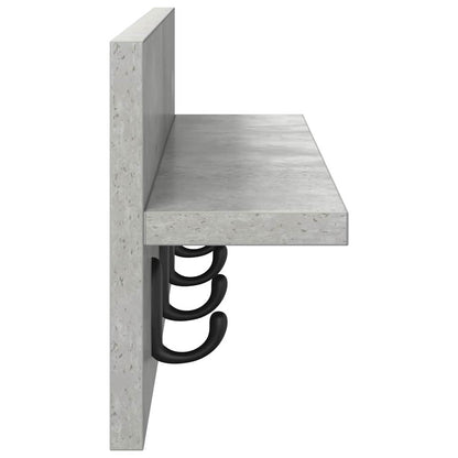 Porte-manteau mural avec étagère Gris béton 60 x 10.5 x 18 cm