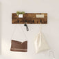 Porte-manteau mural avec étagère Chêne fumé 60 x 10.5 x 18 cm