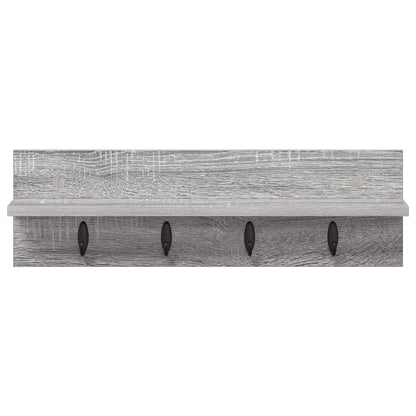 Porte-manteau mural avec étagère Sonoma gris 60 x 10.5 x 18 cm