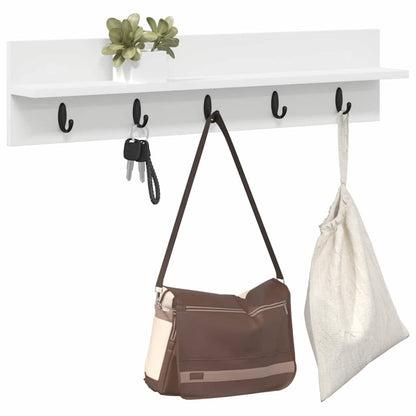 Porte-manteau mural Blanc 80 x 10.5 x 18 cm Bois d'ingénierie
