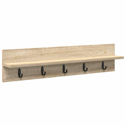 Porte-manteau mural avec étagère Chêne sonoma 80 x 10.5 x 18 cm