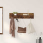 Porte-manteau mural avec étagère Chêne fumé 80 x 10.5 x 18 cm