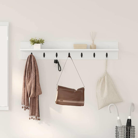 Porte-manteau mural Blanc 100 x 10.5 x 18 cm Bois d'ingénierie