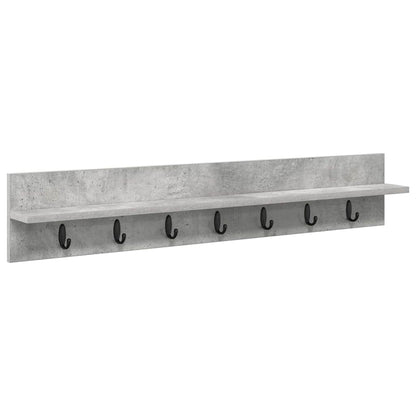 Porte-manteau mural avec étagère Gris béton 100 x 10.5 x 18 cm