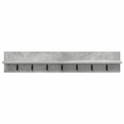 Porte-manteau mural avec étagère Gris béton 100 x 10.5 x 18 cm