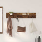 Porte-manteau mural avec étagère Chêne fumé 100 x 10.5 x 18 cm