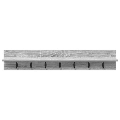 Porte-manteau mural avec étagère Sonoma gris 100 x 10.5 x 18 cm