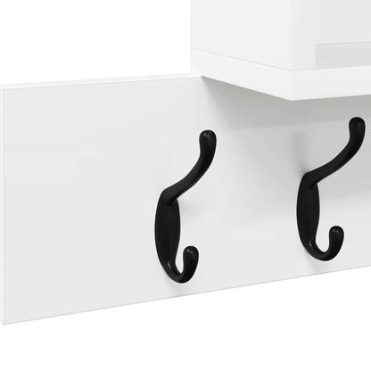 Porte-manteau mural Blanc 100 x 12 x 43,5 cm Bois d'ingénierie