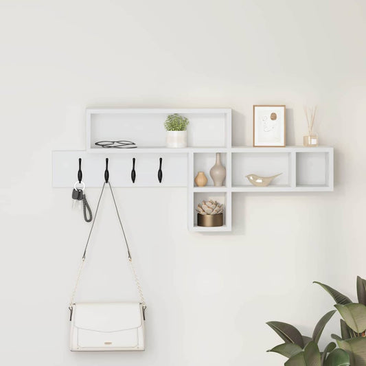 Porte-manteau mural Blanc 100 x 12 x 43,5 cm Bois d'ingénierie