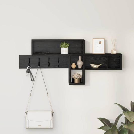Porte-manteau mural avec étagère Chêne noir 100 x 12 x 43,5 cm