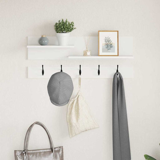 Porte-manteau mural Blanc 90 x 15 x 36 cm Bois d'ingénierie