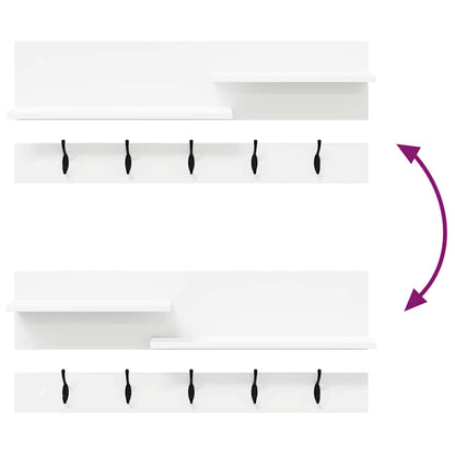 Porte-manteau mural Blanc 90 x 15 x 36 cm Bois d'ingénierie