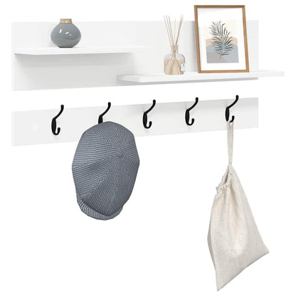 Porte-manteau mural Blanc 90 x 15 x 36 cm Bois d'ingénierie