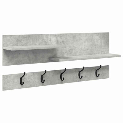 Porte-manteau mural avec étagère Gris béton 90 x 15 x 36 cm