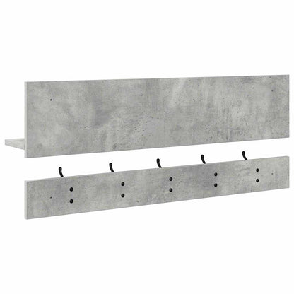 Porte-manteau mural avec étagère Gris béton 90 x 15 x 36 cm