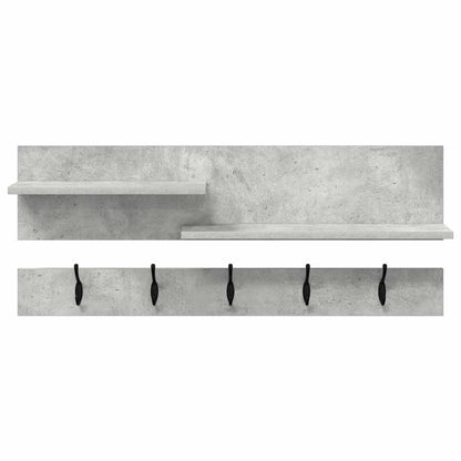 Porte-manteau mural avec étagère Gris béton 90 x 15 x 36 cm