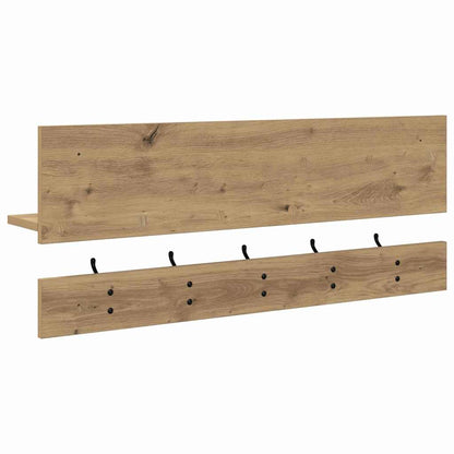 Porte-manteau mural chêne artisanal 90 x 15 x 36 cm