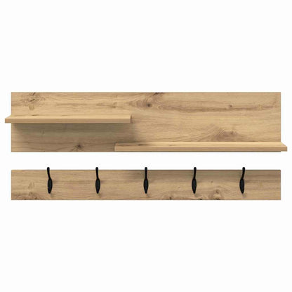 Porte-manteau mural chêne artisanal 90 x 15 x 36 cm