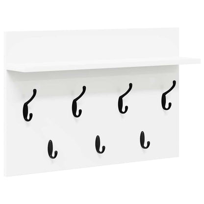 Porte-manteau mural Blanc 60 x 40 x 12 cm Bois d'ingénierie