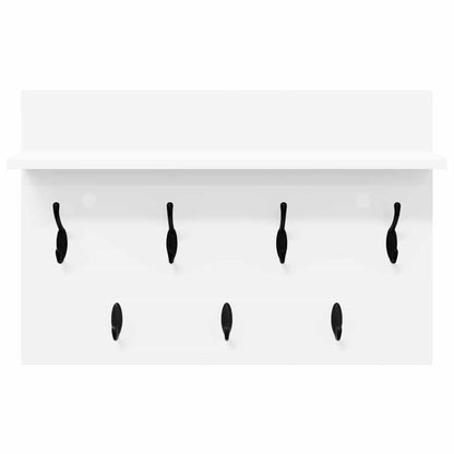 Porte-manteau mural Blanc 60 x 40 x 12 cm Bois d'ingénierie