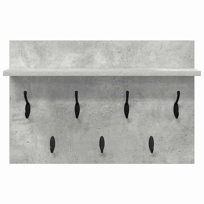 Porte-manteau mural avec étagère Gris béton 60 x 40 x 12 cm