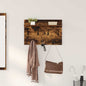 Porte-manteau mural avec étagère Chêne fumé 60 x 40 x 12 cm