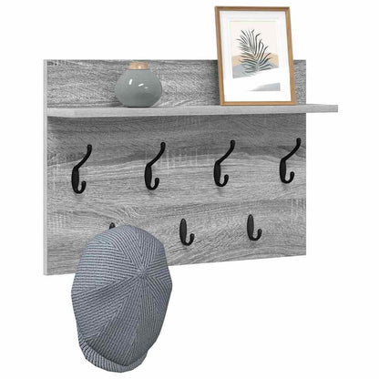 Porte-manteau mural avec étagère Sonoma gris 60 x 40 x 12 cm