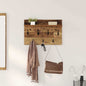 Porte-manteau mural avec étagère Bois ancien 60 x 40 x 12 cm