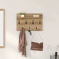 Porte-manteau mural chêne artisanal 60 x 40 x 12 cm