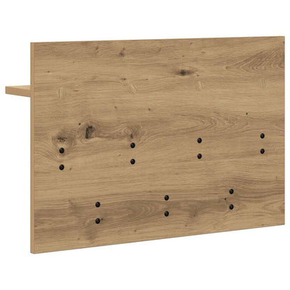 Porte-manteau mural chêne artisanal 60 x 40 x 12 cm