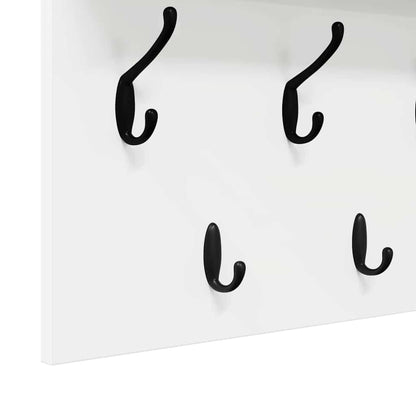 Porte-manteau mural Blanc 80 x 40 x 12 cm Bois d'ingénierie