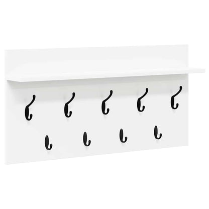 Porte-manteau mural Blanc 80 x 40 x 12 cm Bois d'ingénierie