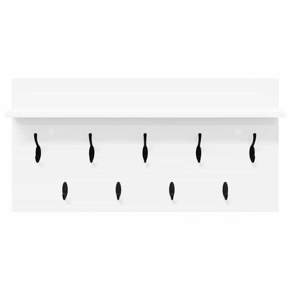 Porte-manteau mural Blanc 80 x 40 x 12 cm Bois d'ingénierie