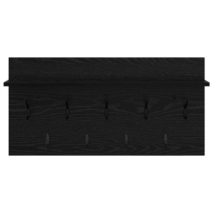 Porte-manteau mural avec étagère Chêne noir 80 x 40 x 12 cm