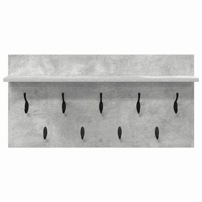 Porte-manteau mural avec étagère Gris béton 80 x 40 x 12 cm