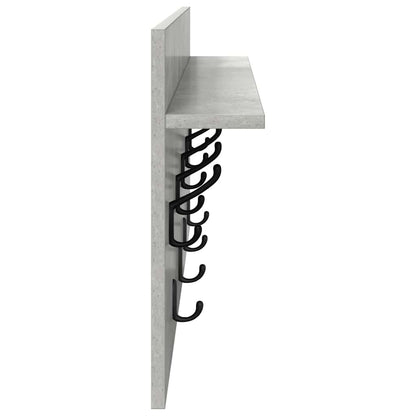 Porte-manteau mural avec étagère Gris béton 80 x 40 x 12 cm