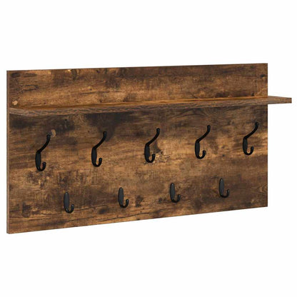 Porte-manteau mural avec étagère Chêne fumé 80 x 40 x 12 cm