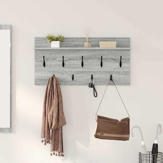Porte-manteau mural avec étagère Sonoma gris 80 x 40 x 12 cm