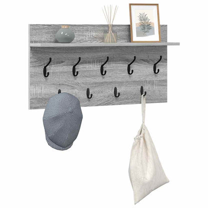 Porte-manteau mural avec étagère Sonoma gris 80 x 40 x 12 cm