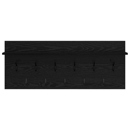 Porte-manteau mural avec étagère Chêne noir Bois d'ingénierie